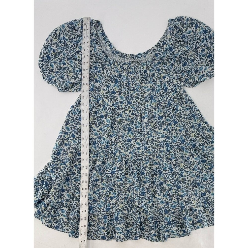 Wild Fable Off The Shoulder Floral Puff Sleeve Blue Mini Dress Sz S‎ Cottagecore - Picture 8 of 11
